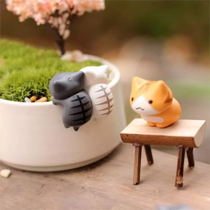 6Pcs/Set Cartoon Lucky Cat Home Garden Bonsai Decorations Miniatures Gift Lovely Micro Landscape Kitten Miniature Craft