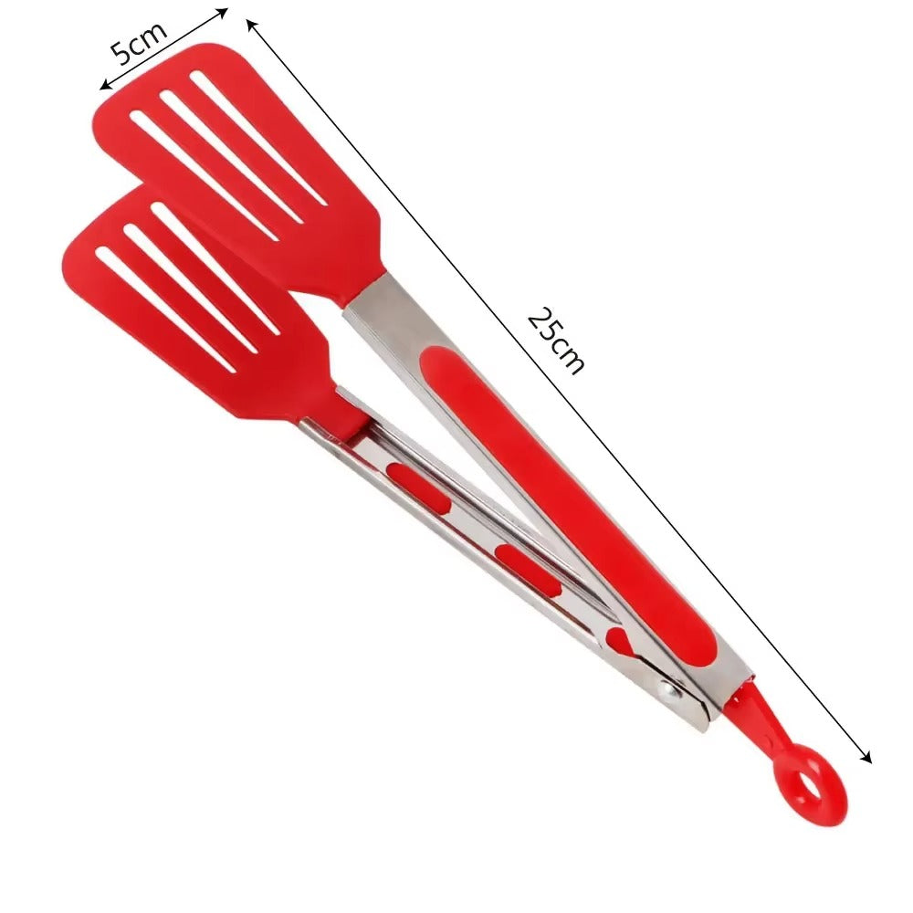 Kitchen Cooking Tools Non-Stick Kitchen Tongs Stainless Steel Handle Utensil Pizza Bread Steak Clip Salad Serving BBQ Tongs