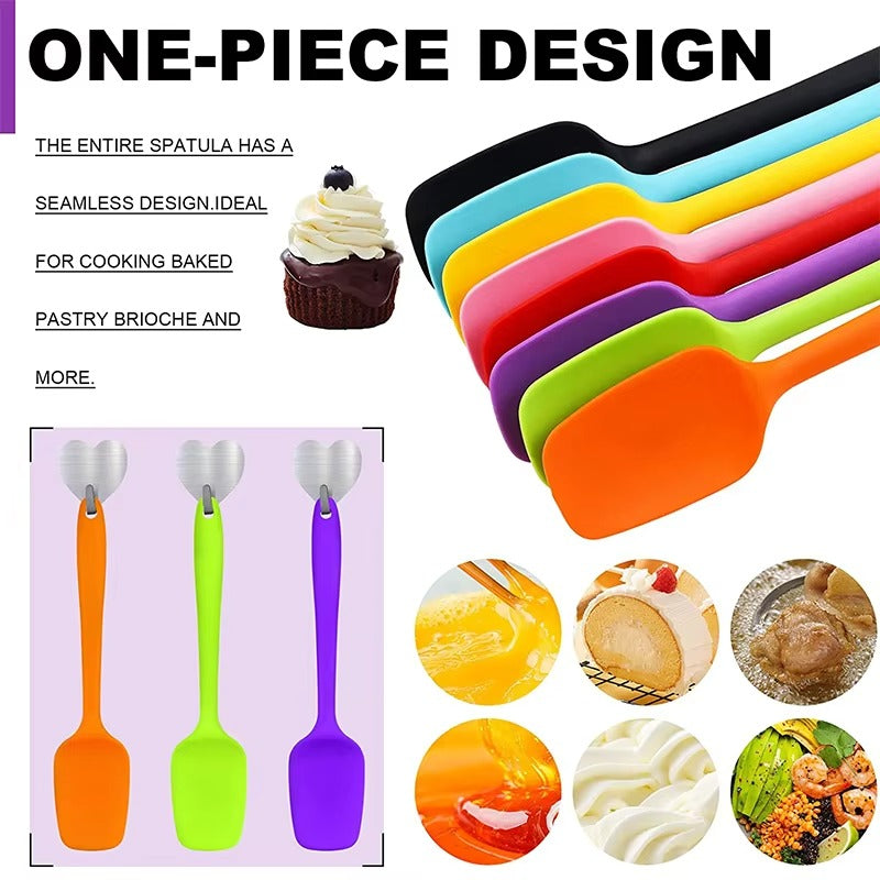 LMETJMA 28cm Silicone Spatulas Heat Resistant Spoon