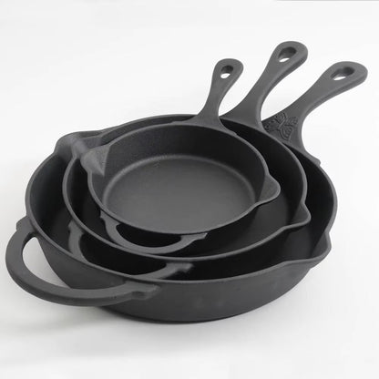 Timeless Beauty Cast Iron Skillet Set 3-Piece Fry Pans