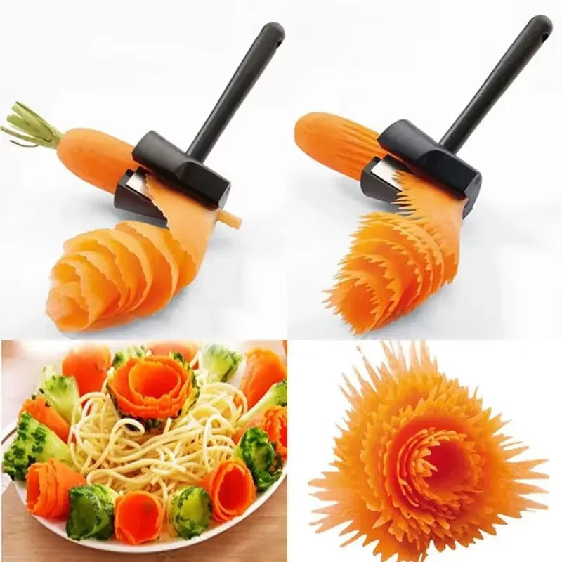 Vegetable Fruit Cutter Household Spiral Funnel Flower Shredder Peeler