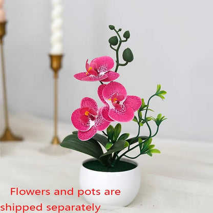 Simulated Butterfly Orchid Potted Artificial Flower Bonsai Plants Outdoor Indoor Office Home Wedding Decor Bonsai Faux Flowers