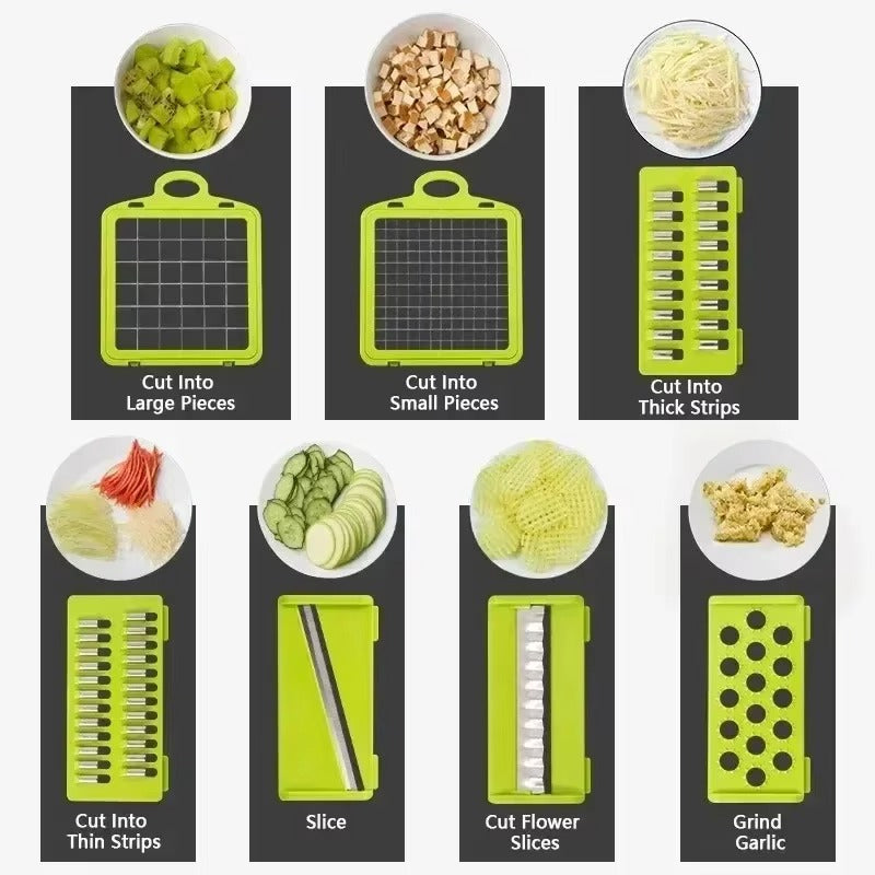 1416 piece vegetable multifunctional kitchen vegetable slicer, vegetable grinder, diced, divided, potato grinder