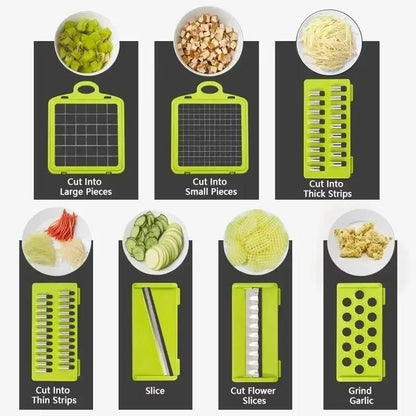 1416 piece vegetable multifunctional kitchen vegetable slicer, vegetable grinder, diced, divided, potato grinder