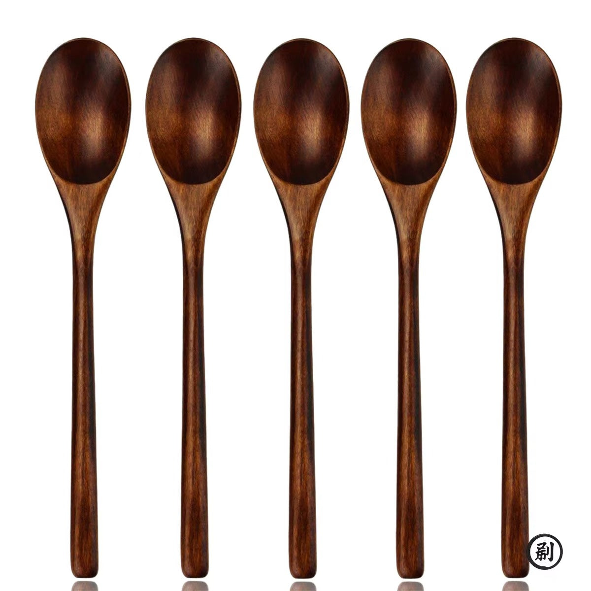 5 Pieces Wooden Spoon Soup Spoon and Fork Tableware Natural Ellipse Ladle Spoon Set Eco Friendly Products Spoons for Cooking