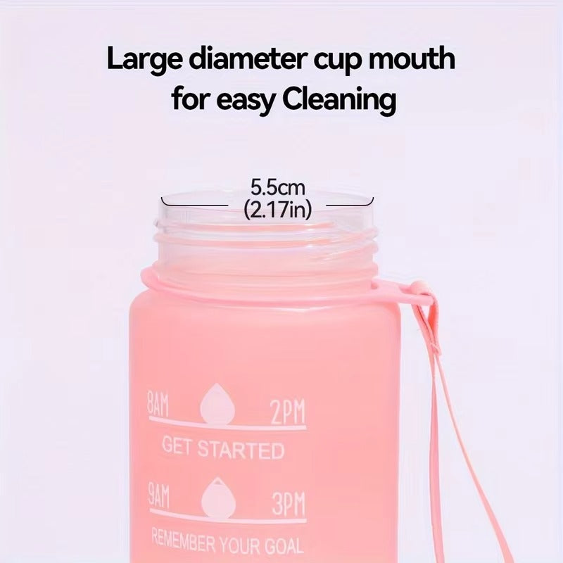 700ml Sports water Bottle High Temperature Resistant Graduated Straw Cup Rainbow Frosted Progressive Color Water Cup Plastic Cup