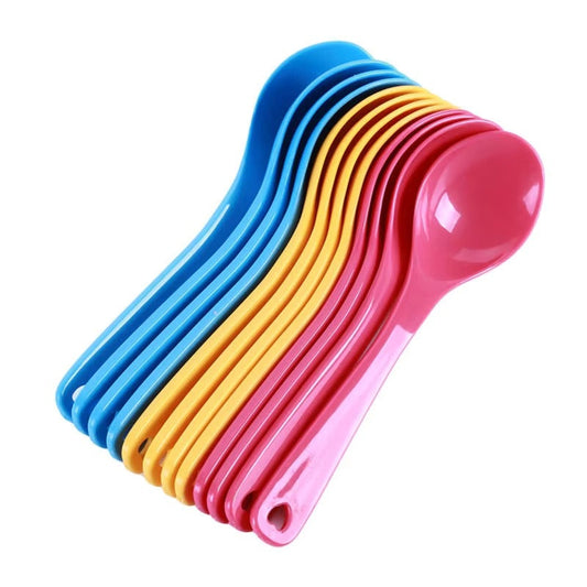12pcs/Set Round Soup Spoon Tableware Randomly Colored Soup Rice scoop Multi-purpose Restaurant Household Kitchenware Supplies