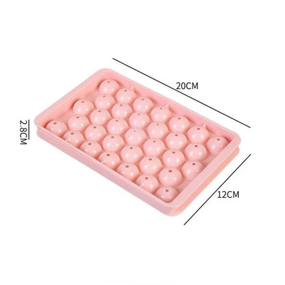 3D Round Ice Cube Tray With Lid Ice Ball Creative Homemade Ice Compartment Ice Cube Model 33 Compartment Ice Ball Box Ice Cream