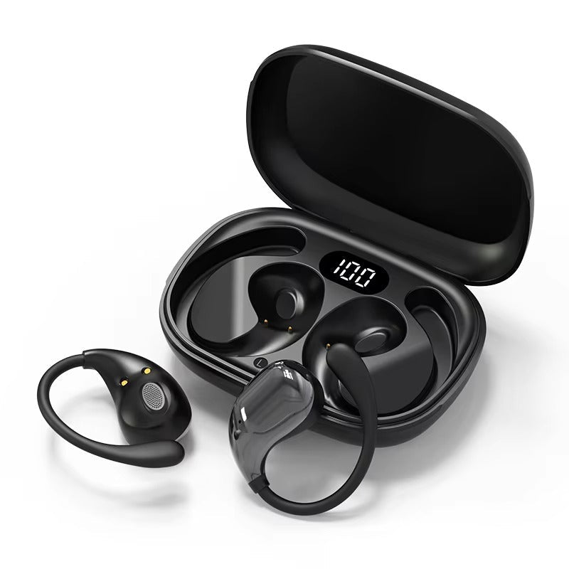 Bluetooth 5.4 Ear Hook Headphones TWS Wireless Earphones HiFi Stereo Waterproof Headsets LED Display Long Standby Touch Earbuds