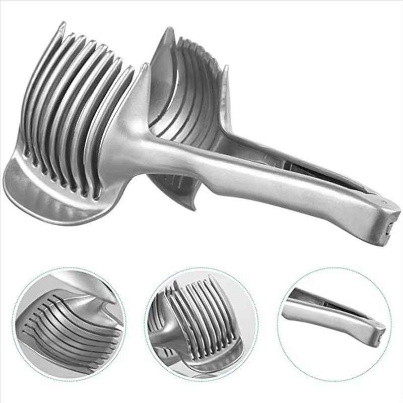 ABXF-Tomato Lemon Slicer Stand Fruit Cutter With Handle Kitchen Cutting Potato Lemon Food Rack