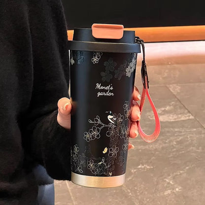 500ML Ceramic Thermo Cafe Coffee Mug Car Thermos Mug LeakProof Travel Thermo Cup for Tea Water Coffee Insulated Cup Drinkware