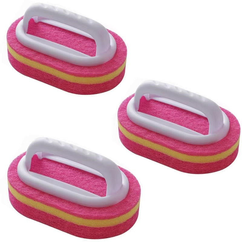 1/3PCS Household Cleaning Brush Magic Handle Sponge Easy Cleaning for Kitchen Bathroom Toilet Wall Window Cleaning Tools