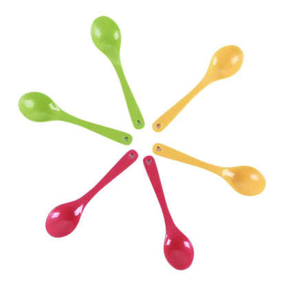 12pcs/Set Round Soup Spoon Tableware Randomly Colored Soup Rice scoop Multi-purpose Restaurant Household Kitchenware Supplies