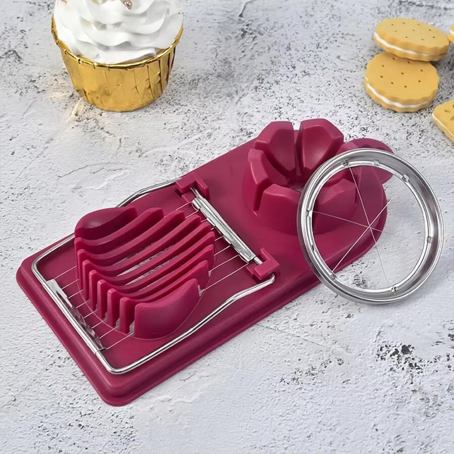 Multifunctional PP Base egg cutter 2-in-1 stainless steel