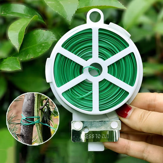 1 Roll/100M Multifunctional Plastic Steel Twist Tie Sturdy Reusable Garden Flower Plant Support Strap Tie