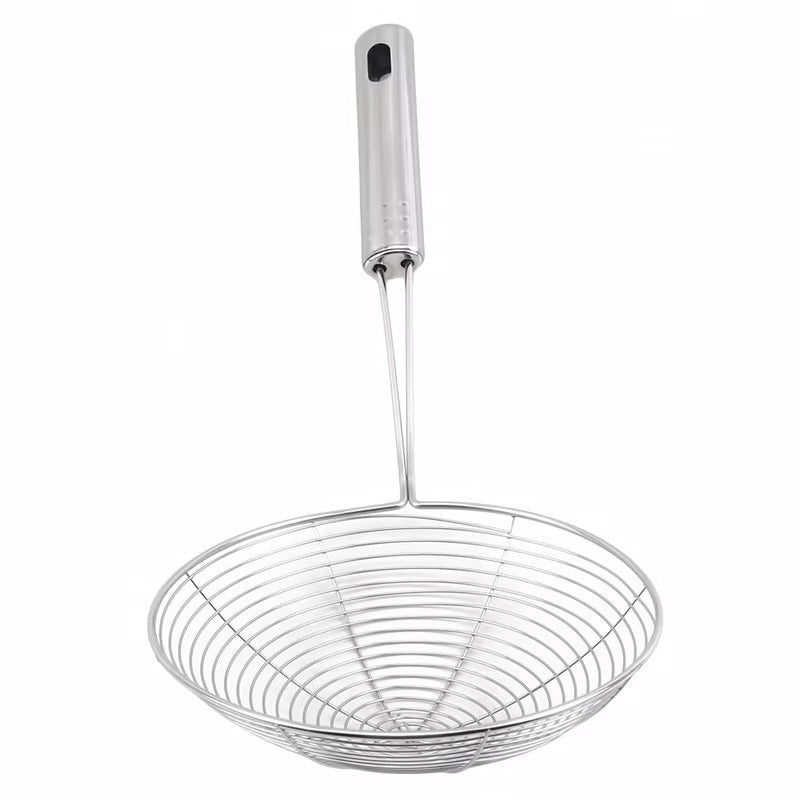 Oval Skimmer Stainless Steel Filter Mesh Oil Pot Food Filter Cookware Colander Fried Filter Kitchen Strainer Baking Cooking Tool