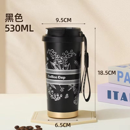 500ml Stainless Steel Thermal Coffee Cup Leak-Proof Thermos Bottle Tea Office Business Style Travel thermo mug