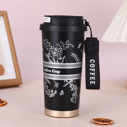 500ml Stainless Steel Thermal Coffee Cup Leak-Proof Thermos Bottle Tea Office Business Style Travel thermo mug