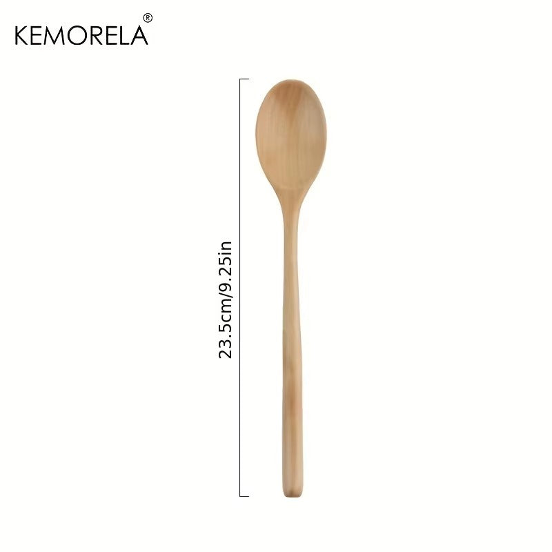 4PCS Wooden Spoon Kitchen Korean Style Natural Wood Soup Tableware Cooking Honey Coffee Spoon Mixing Spoon