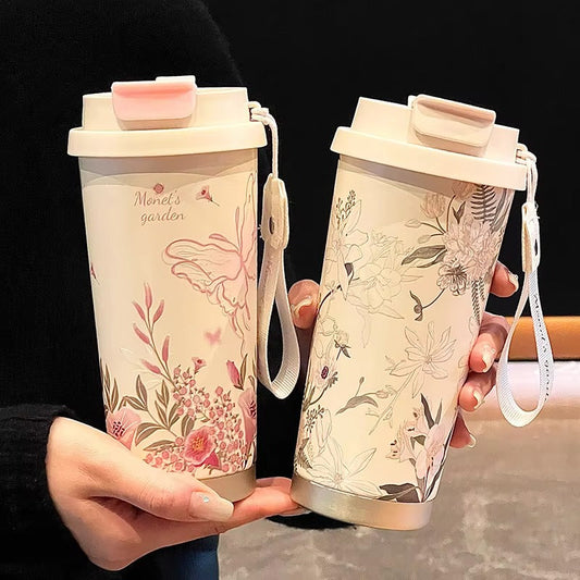 500ML Ceramic Thermo Cafe Coffee Mug Car Thermos Mug LeakProof Travel Thermo Cup for Tea Water Coffee Insulated Cup Drinkware
