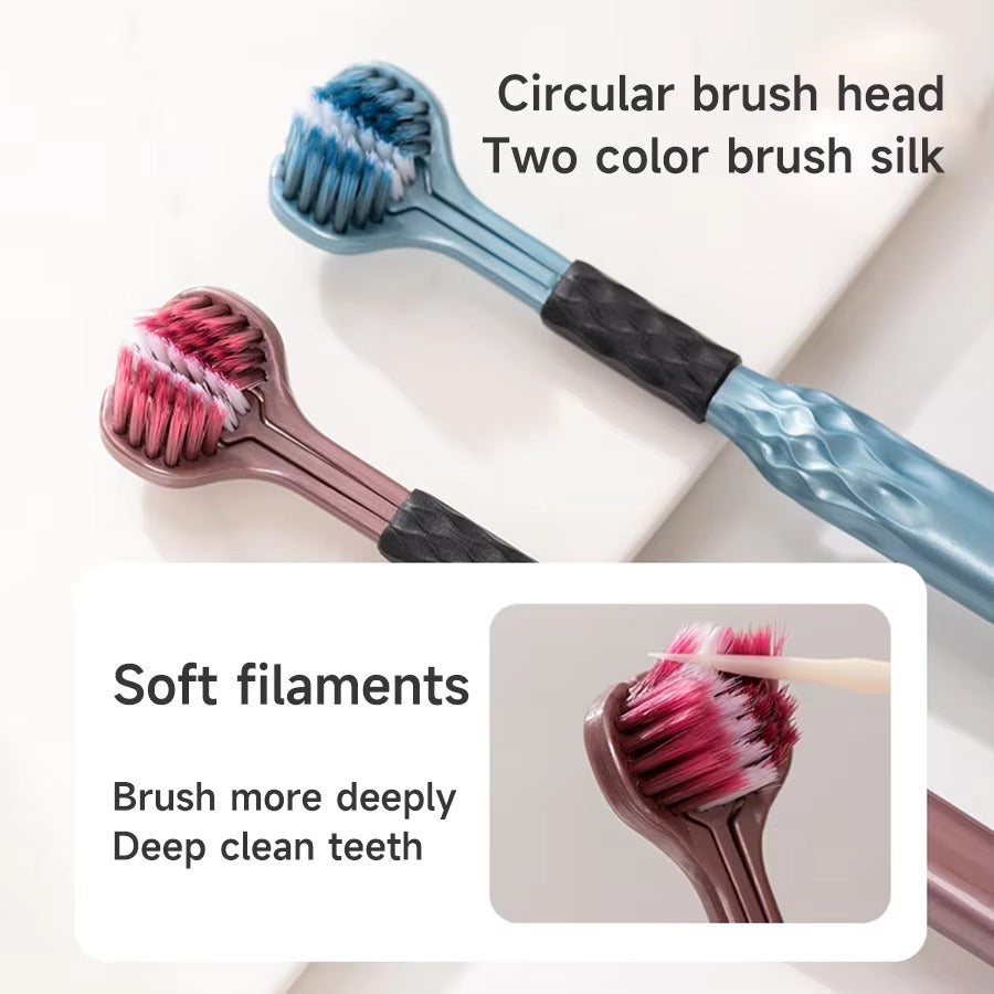 3D Manual Toothbrush Three sided U-shaped Soft Toothbrush for Comprehensive Oral Cleaning for Adults, Men and Women, Couple