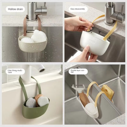Kitchen Sink Sponges Soap Holder Bathroom Dish Drain Water Basket