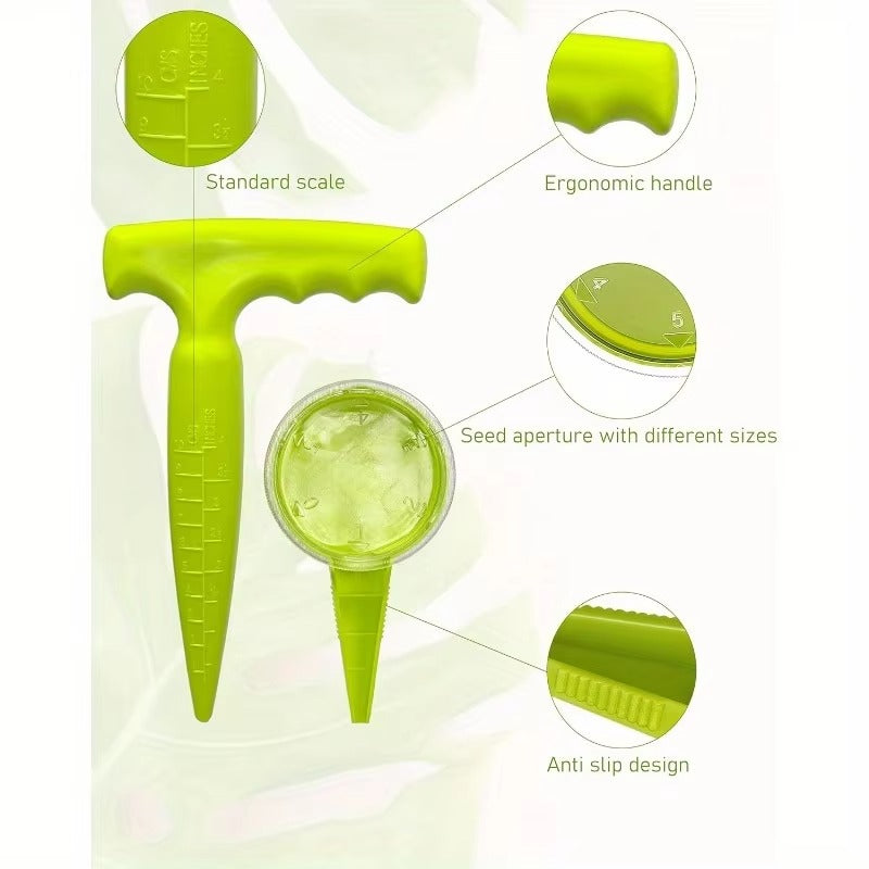 Seed Planter Tool with Dibber and Seed Dispenser Precise Planting for Small Seeds Manual Garden Seeder for Home Gardening and Gr