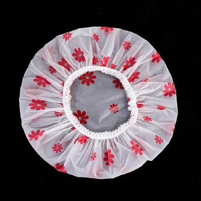 5pcs Waterproof Shower Cap WOMEN'S Household Bathing Anti-oil Smoke Hair Care Shower Cap Dry Hair Cap