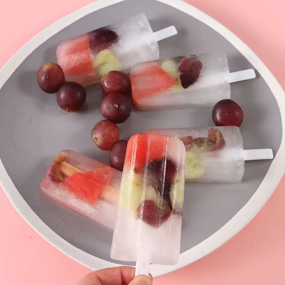 4-Link Old Popsicle Mold With Lid Home Made Homemade Mung Bean Popsicle Homemade Ice Cream Frozen Ice Cream Molds
