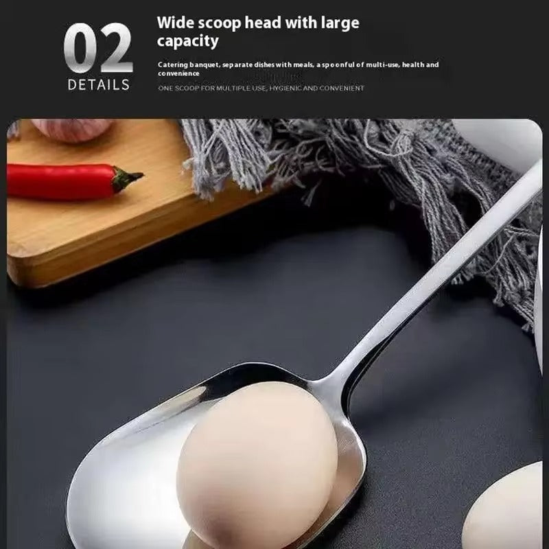 Stainless Steel Large Stainless Steel Rice Spoon Ergonomic Metal Serving Spoon Kitchen Flatware Salad Serving Utensils For Pasta