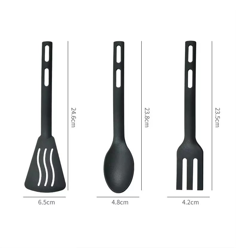 1/3PCS Nylon Kitchen Utensils Set Kitchen Cooking Tools Slotted Turner Solid Spoon Fork Children Spade Fork Spoon Dinnerware