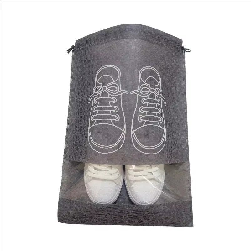 5pcs/set Shoe Storage Bag With Thickened Non-woven Fabric Strap Mouth Large Capacity Travel Waterproof Shoe Bag Moistureproof