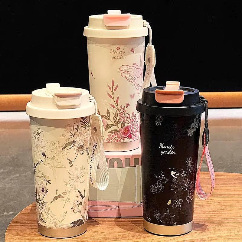 500ML Ceramic Thermo Cafe Coffee Mug Car Thermos Mug LeakProof Travel Thermo Cup for Tea Water Coffee Insulated Cup Drinkware