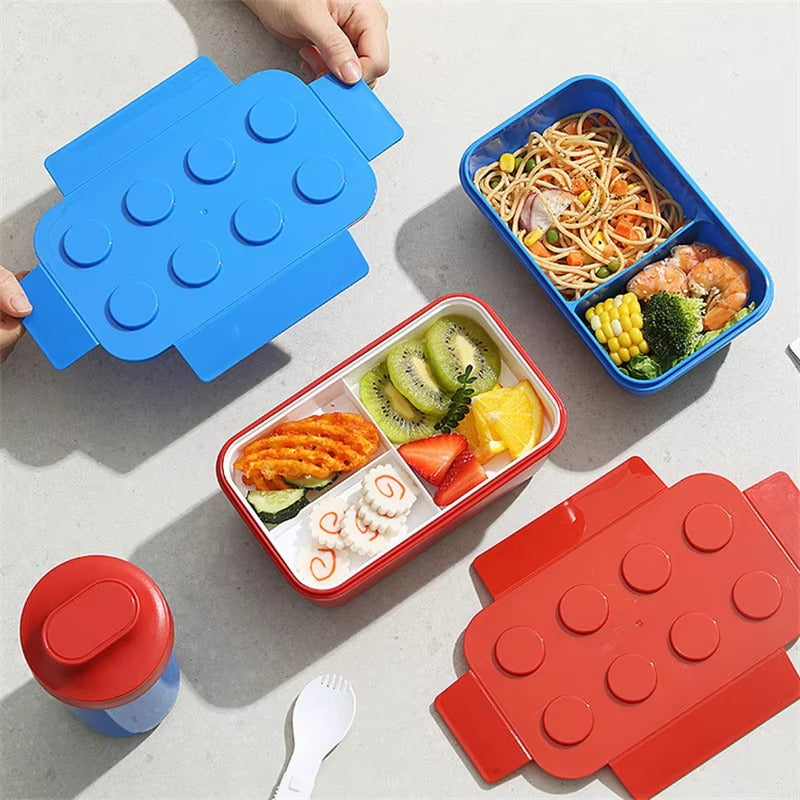 Creative Sealed Lunch Box Color Building Blocks Bento Box For Children's Student Portable Outdoor Picnic Fruit Salad Box