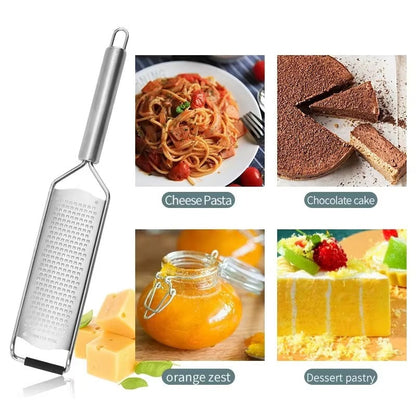 304 Stainless Steel Tube Handle Cheese Grater Lemon Grater Shredder Kitchen Cheese Grater Kitchen Gadgets