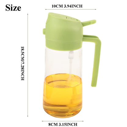 16oz Oil Dispenser Bottle for Kitchen, 2 in 1 Olive Oil Dispenser