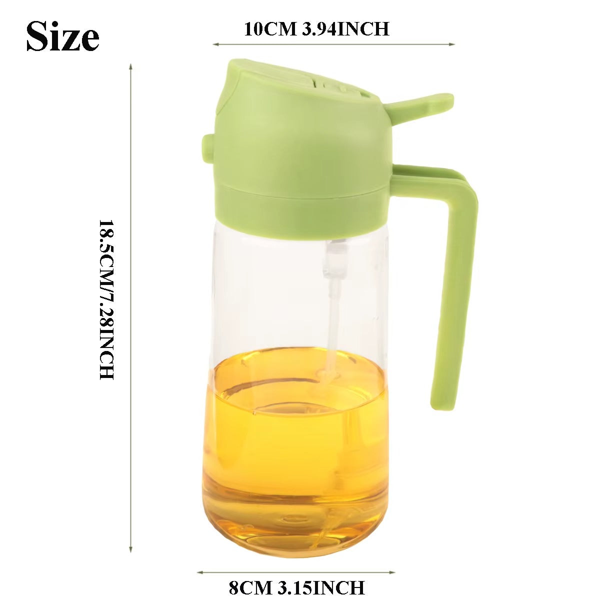 16oz Oil Dispenser Bottle for Kitchen, 2 in 1 Olive Oil Dispenser
