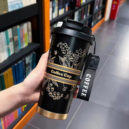 500ml Stainless Steel Thermal Coffee Cup Leak-Proof Thermos Bottle Tea Office Business Style Travel thermo mug