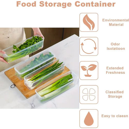 HealthyFoodStorageContainers Plastic Food Containers with Removable Lids Stackable Portable Trays for Fruits Vegetables and Meat