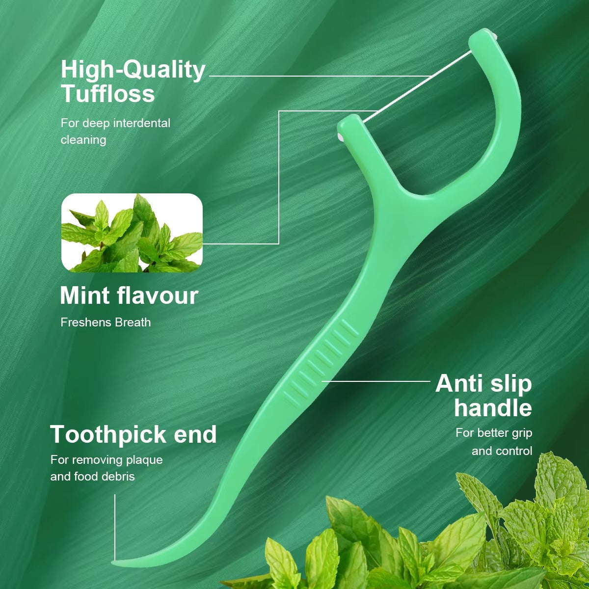 Mint dental floss stick - home portable disposable care dental floss stick - oral care - deep cleaning - interdental cleaning pr