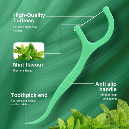 Mint dental floss stick - home portable disposable care dental floss stick - oral care - deep cleaning - interdental cleaning pr