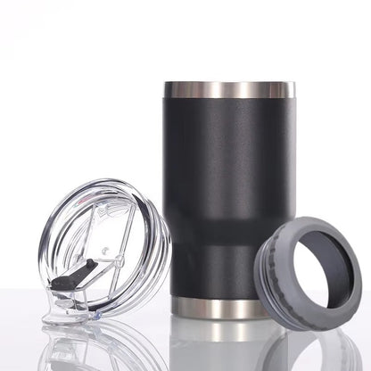 4 in 1 Can Cooler Tumbler for 12 Oz Cans, Slim Cans,and Bottles with Built-in Bottle Opener,Insulated Cool Summer Ice Bottle Cup