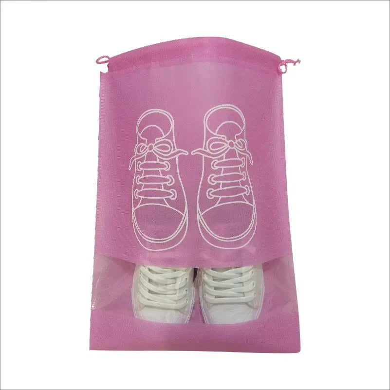 5pcs/set Shoe Storage Bag With Thickened Non-woven Fabric Strap Mouth Large Capacity Travel Waterproof Shoe Bag Moistureproof