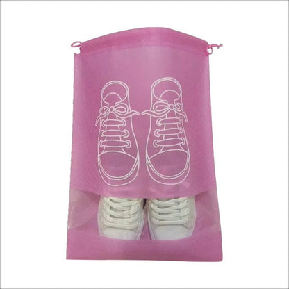 5pcs/set Shoe Storage Bag With Thickened Non-woven Fabric Strap Mouth Large Capacity Travel Waterproof Shoe Bag Moistureproof
