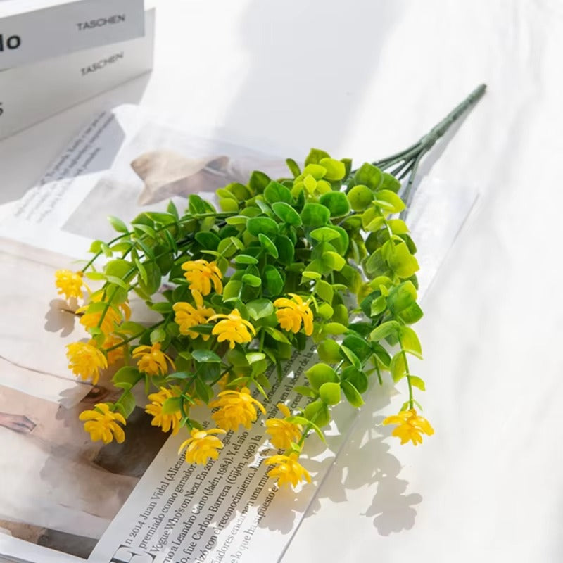 Artificial Plastic Flowers Fake Eucalyptus Plant Wedding bridal bouquet Christmas Decor Vase for Home windowsill bonsai Festival