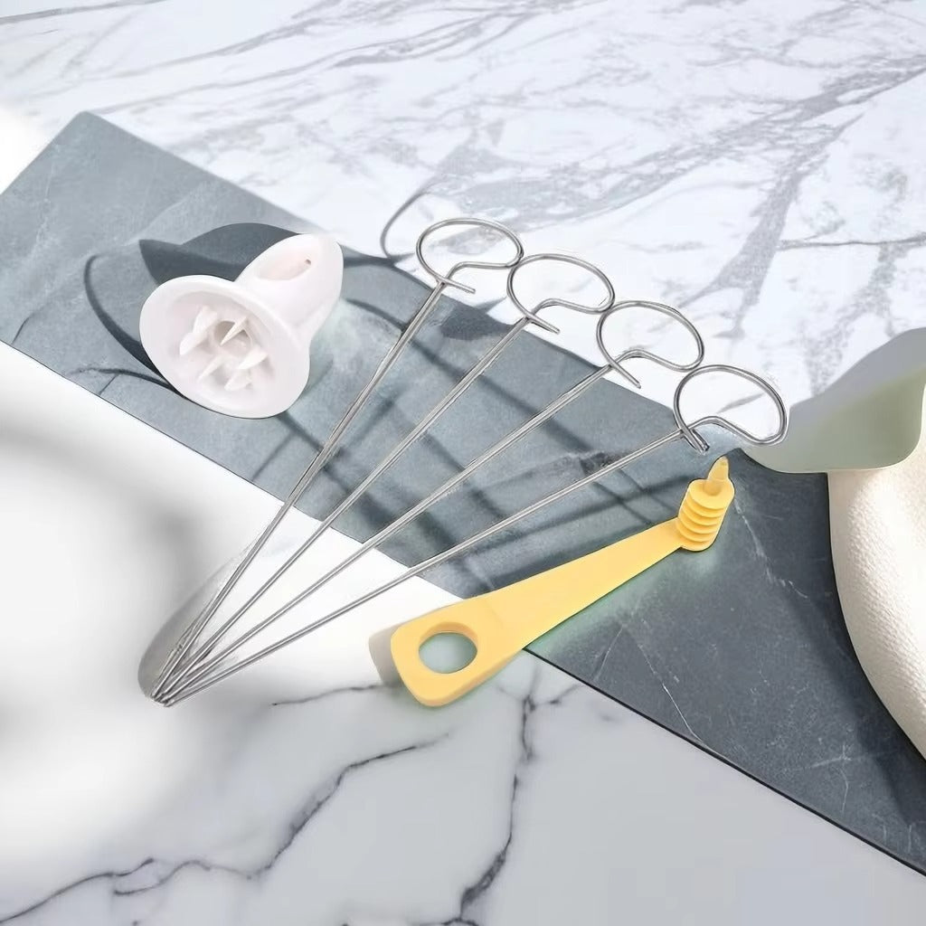 Spiralizer Chips Maker with 4 Stainless Steel Sticks Tornado Spiral Screw Chips Potato Cutter Manual Twisted Potato Slicer