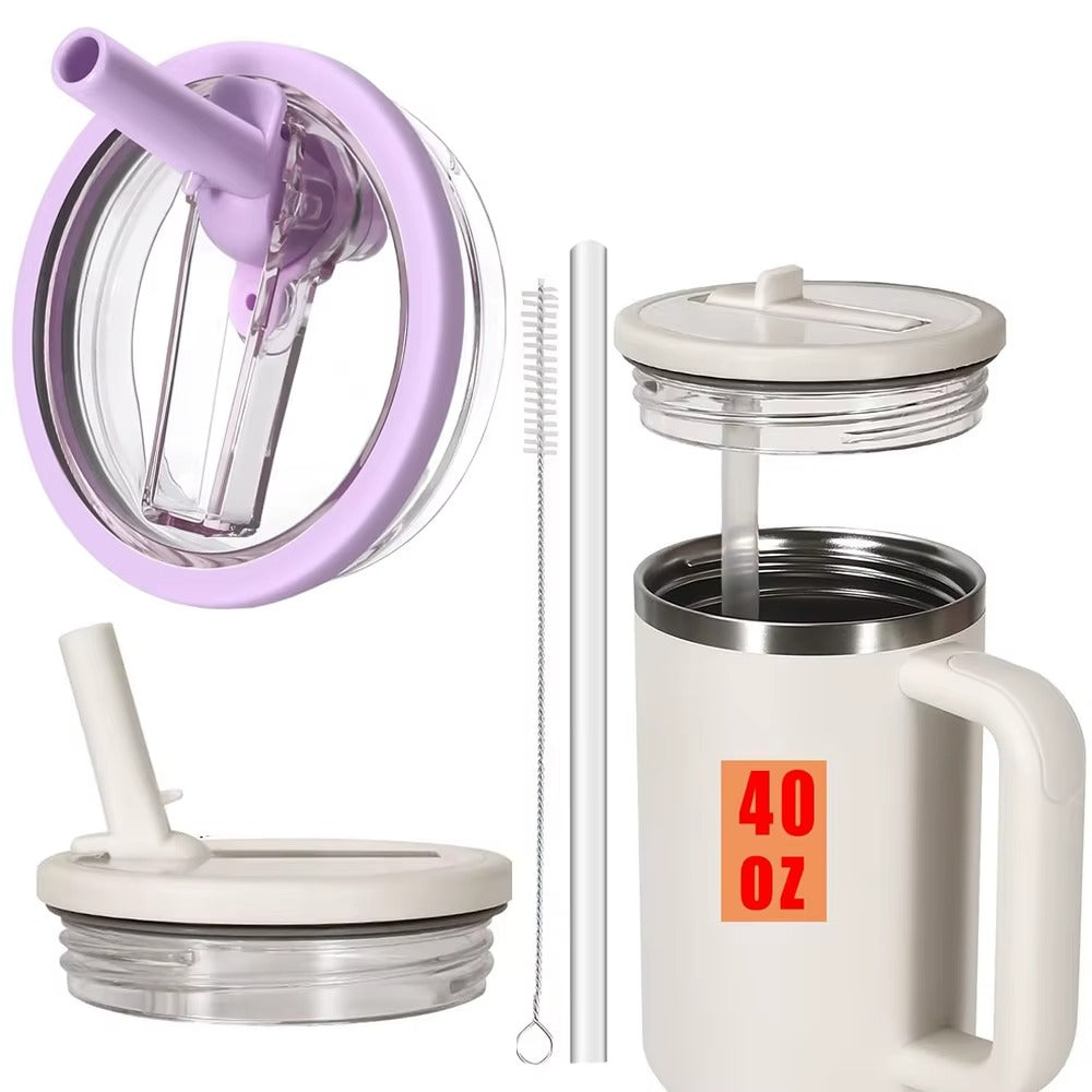 40oz Lid for Stanley Flip Straw Leak Proof Spill-proof Cup Cover Tumbler Lid Replacement for Stanley Cup Accessories Straw Cover
