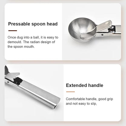 Stainless Steel Dual-purpose Ice Cream Scoop Ice Cream Scooper Multifunctional Fruit Scoop Kitchen Supplies