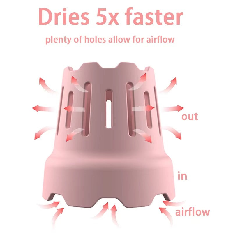 Freestanding Silicone Cup and Bottle Drying Rack - Airflow Design Water Bottle Dryer Stand for Handwash Drinkware