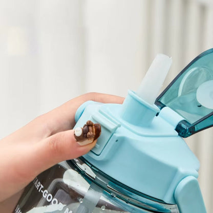 2 Liter Sports Water Bottle With Straw Men Women